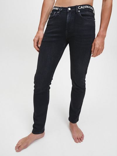 Calvin Klein Ruhák HU479759 | Calvin Klein Logo Waistband Férfi Farmernadrág Fekete